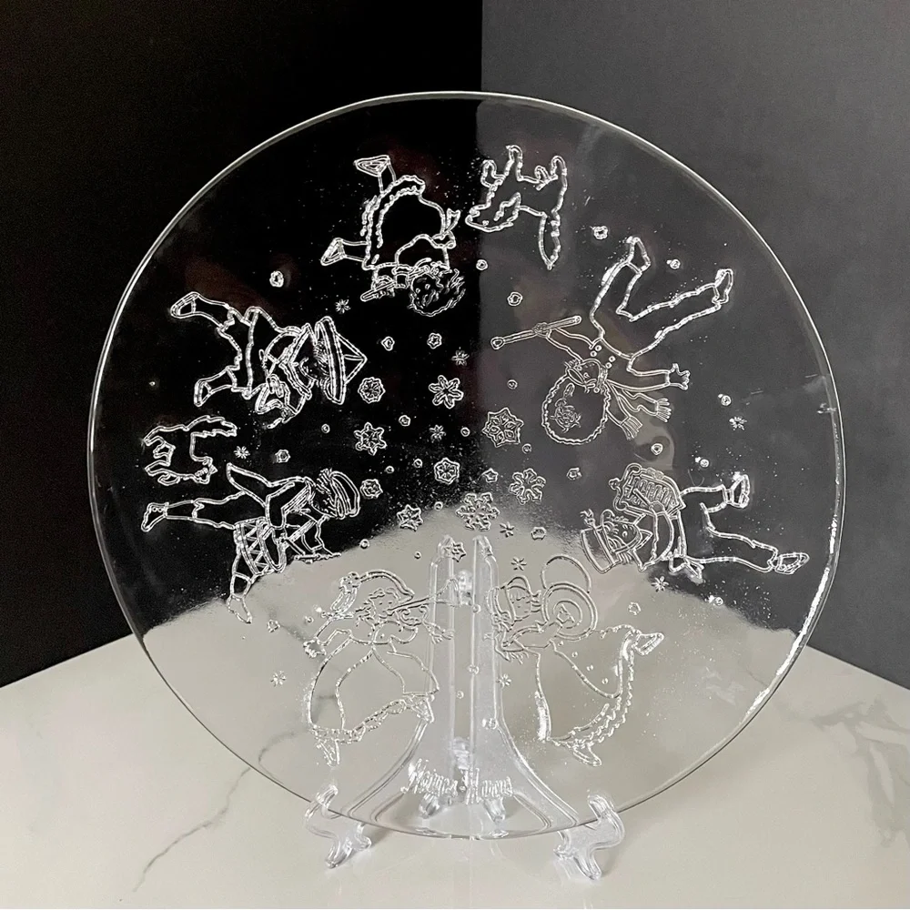Christmas Parade Instruments Glass Platter by Neiman Marcus